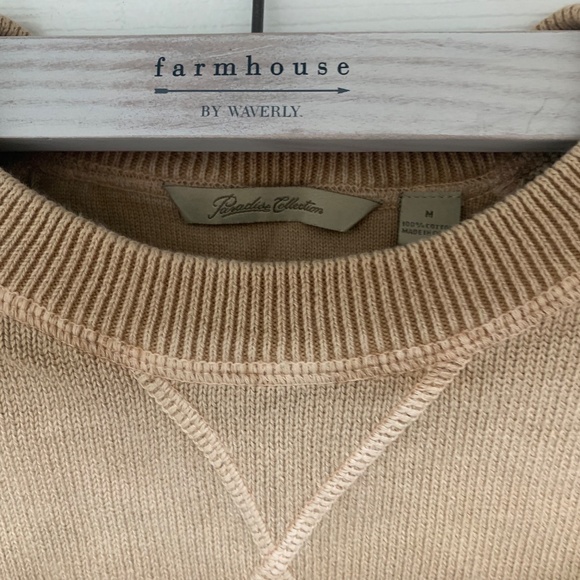 Paradise Collection Men’s Sweater Medium 100% Cotton Natural Fiber Camel Brown - Picture 3 of 6